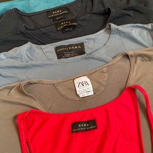 Lot of 5 Zara Men’s tees/tank Small Medium